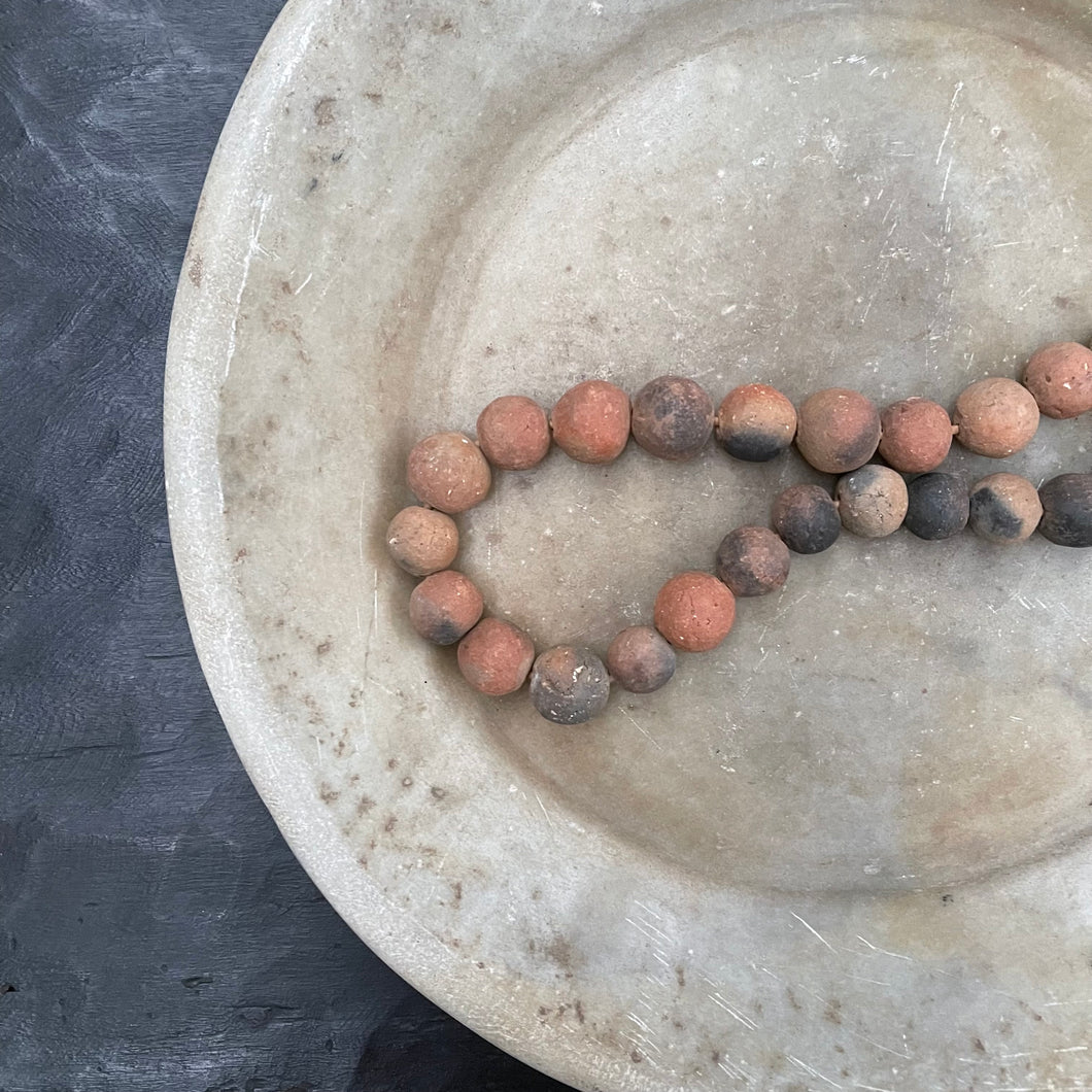 Dogon clay beads rust