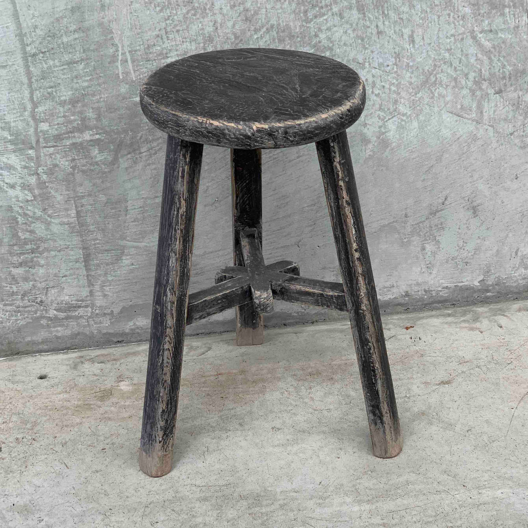 Dark round workers stool