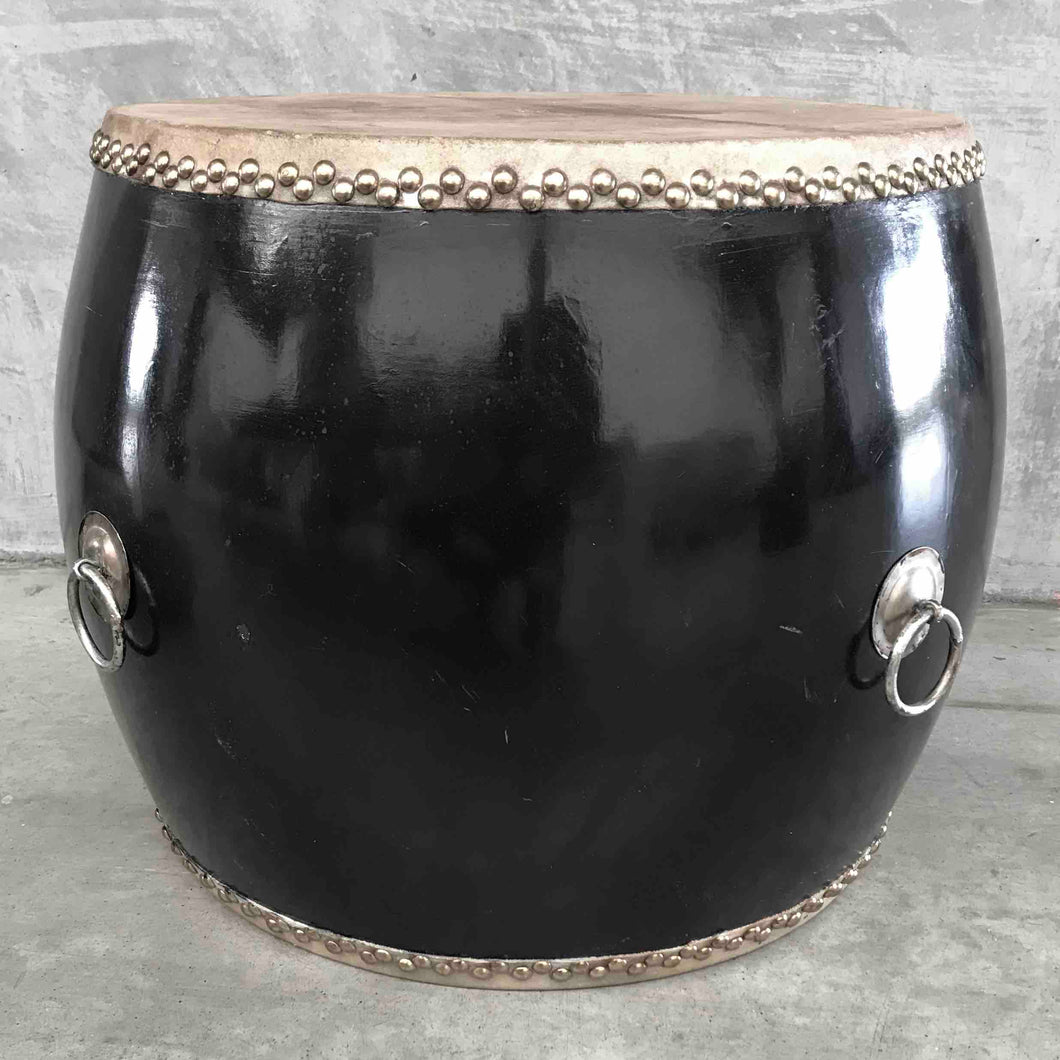 Black Wooden Leather Top Drum