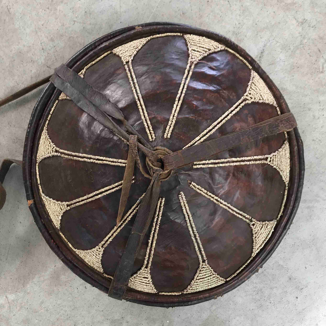Ethiopian leather food basket