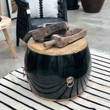 Black Wooden Leather Top Drum