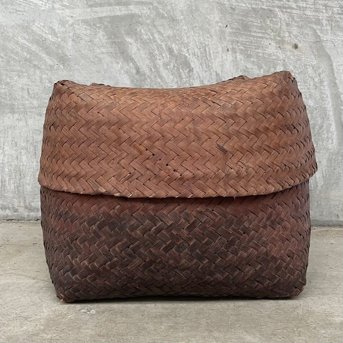 Tan Storage Basket with Lid