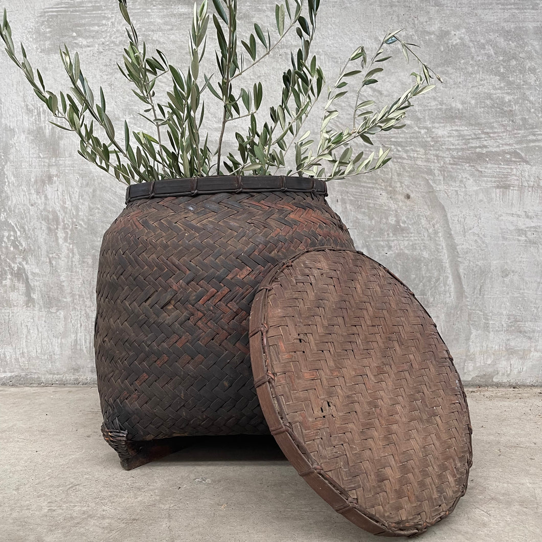 Brown Basket with Lid M
